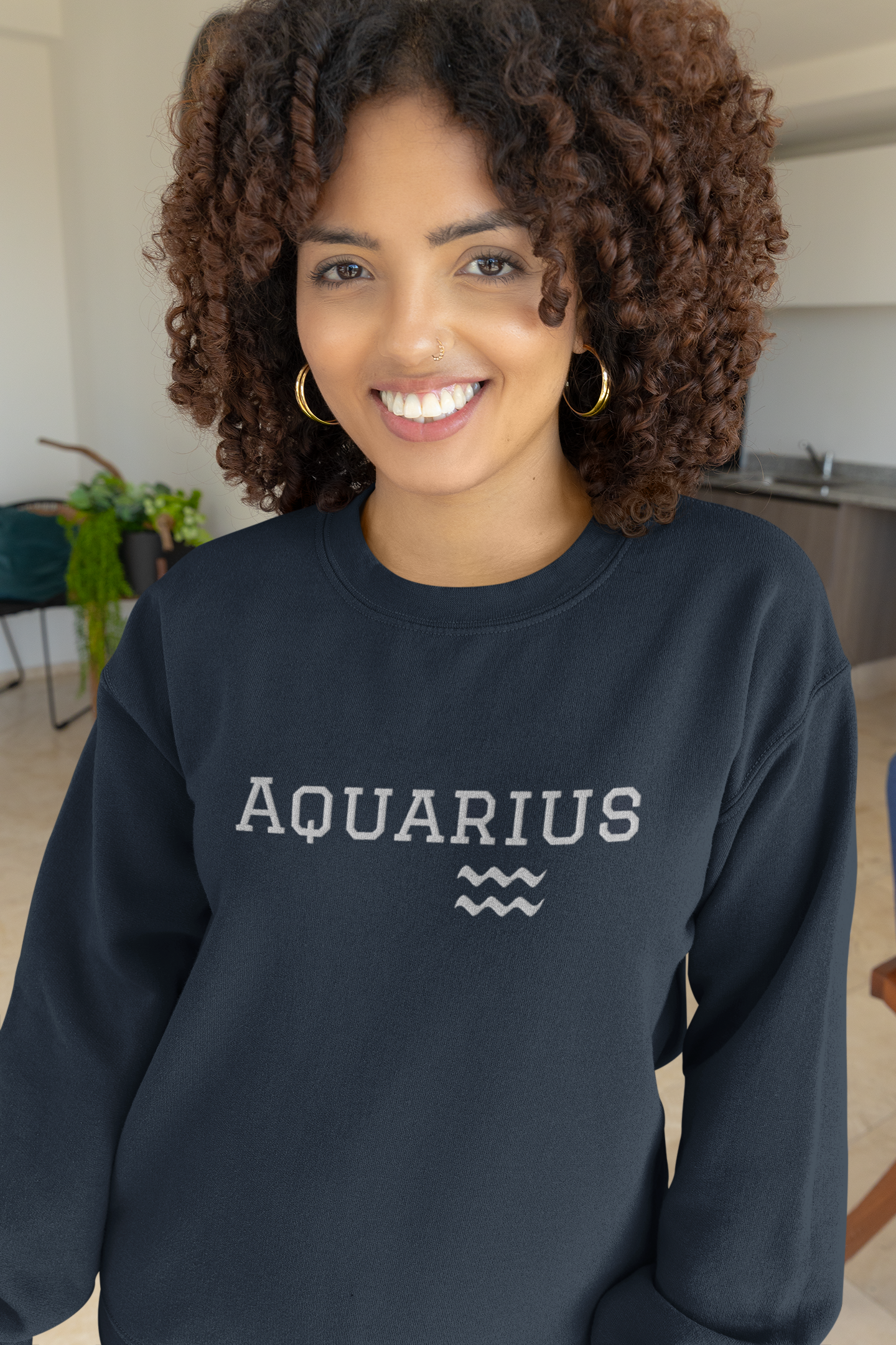 'Aquarius' Embroidered Unisex Crew