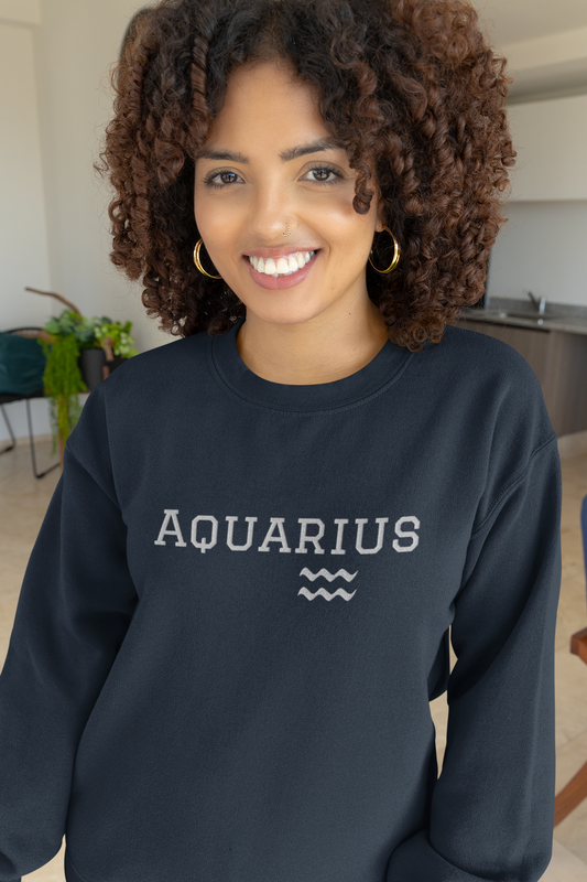 'Aquarius' Embroidered Unisex Crew